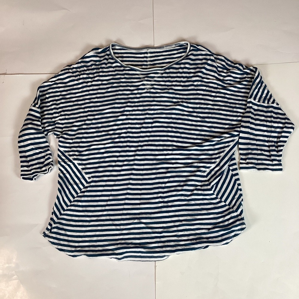 Womens T Shirt Top Size In Picture Soft Comfort Striped Casual Quality Stretch